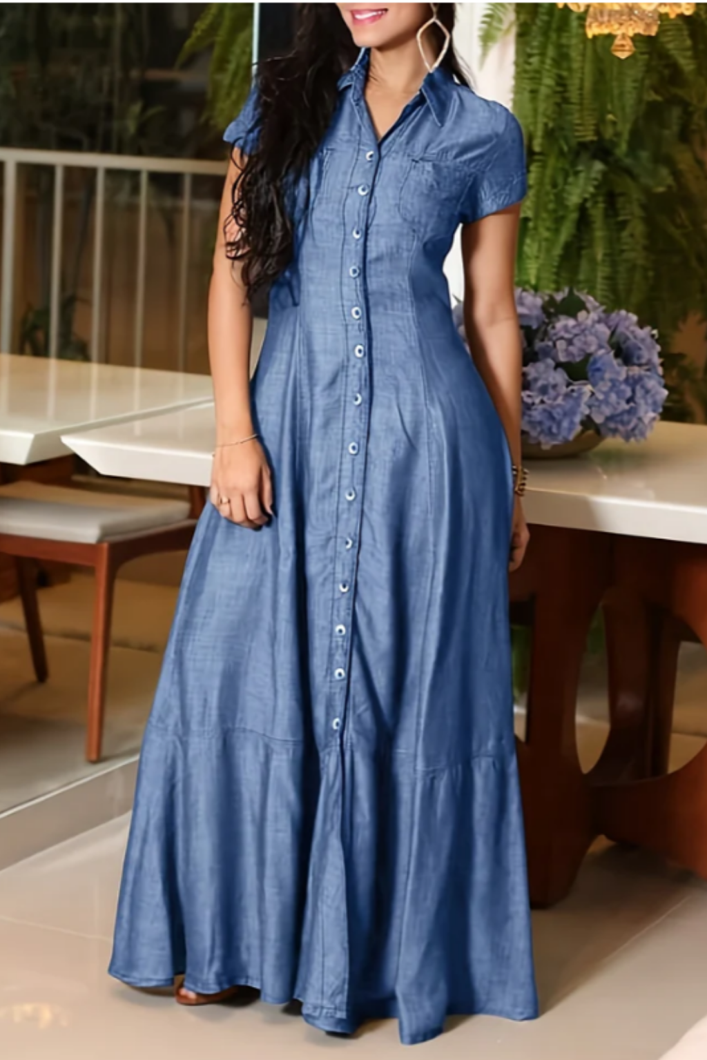 Eliza | Vestido Largo de Denim