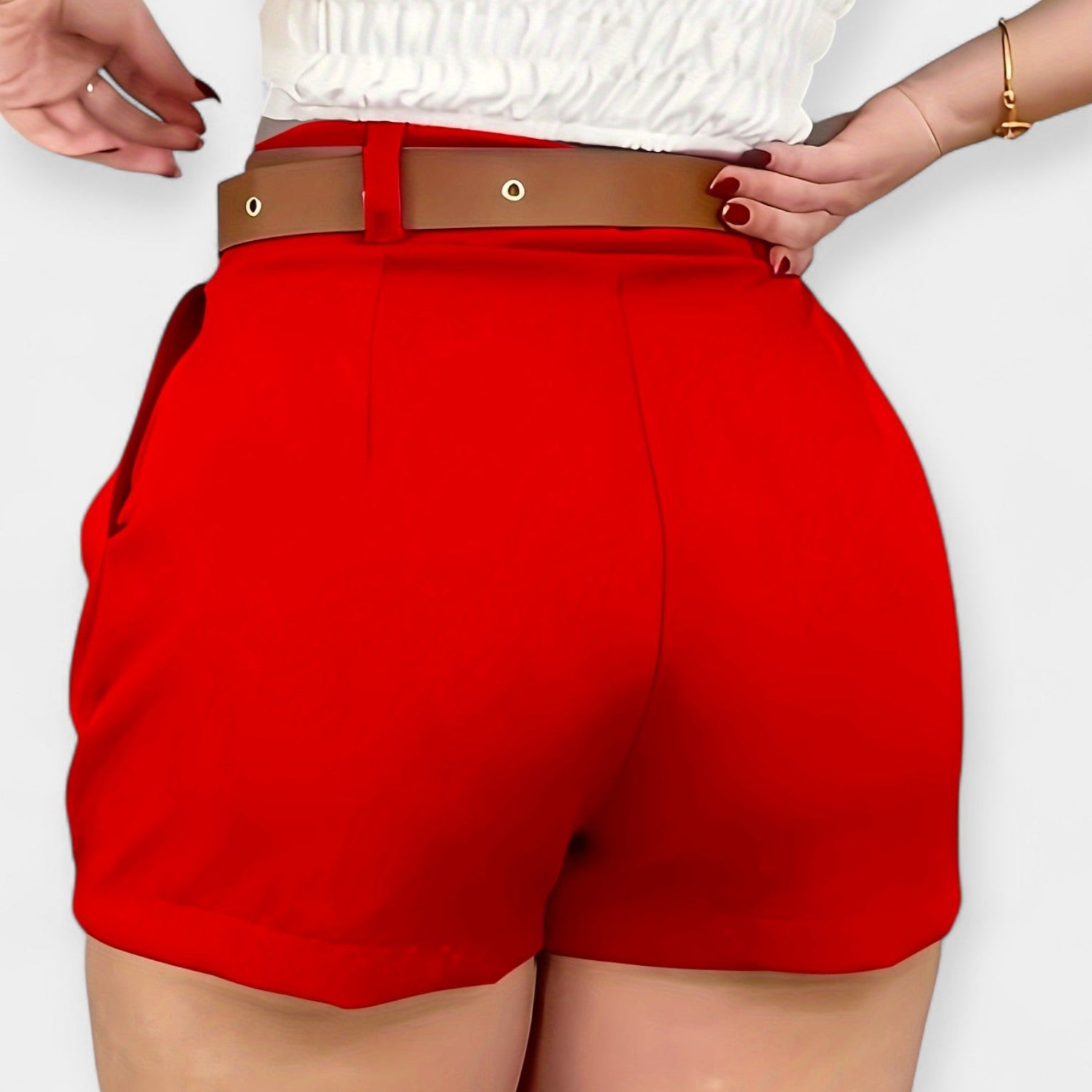 Pantalones Cortos Plisados Blancos