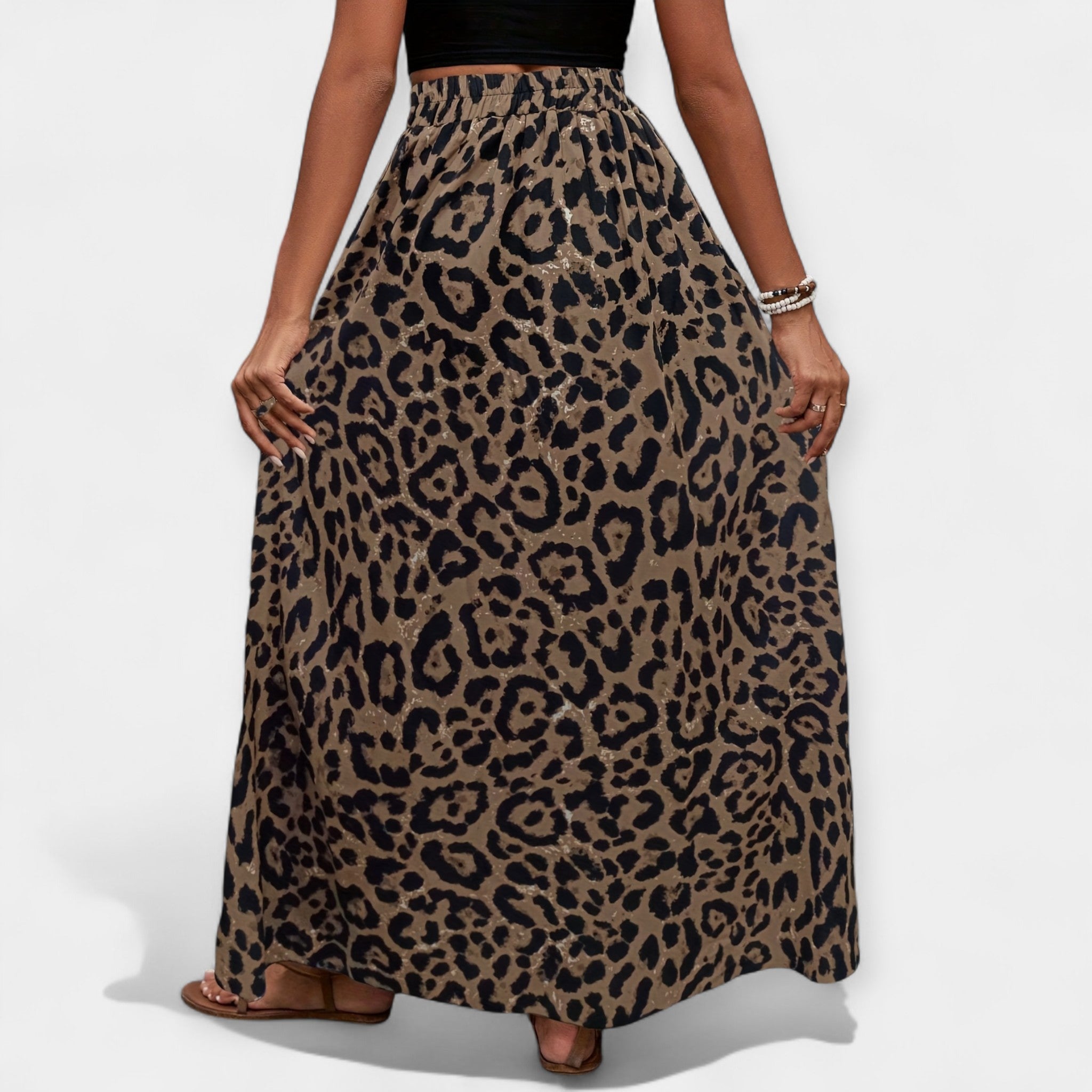 Falda Midi Estampado de Leopardo