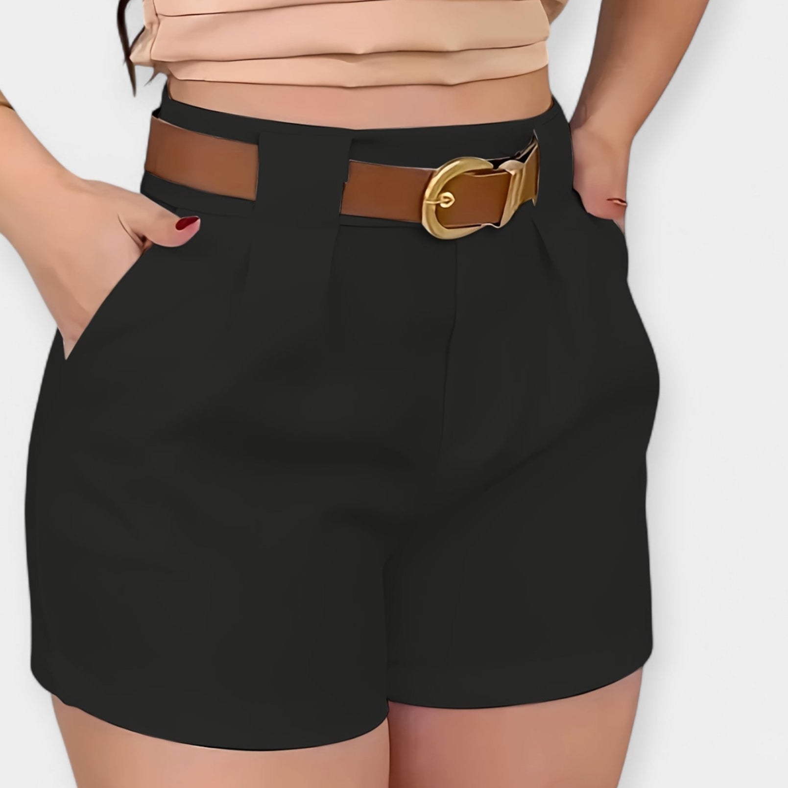 Pantalones Cortos Plisados Blancos