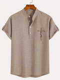 Camisa elegante de manga corta con cuello alto