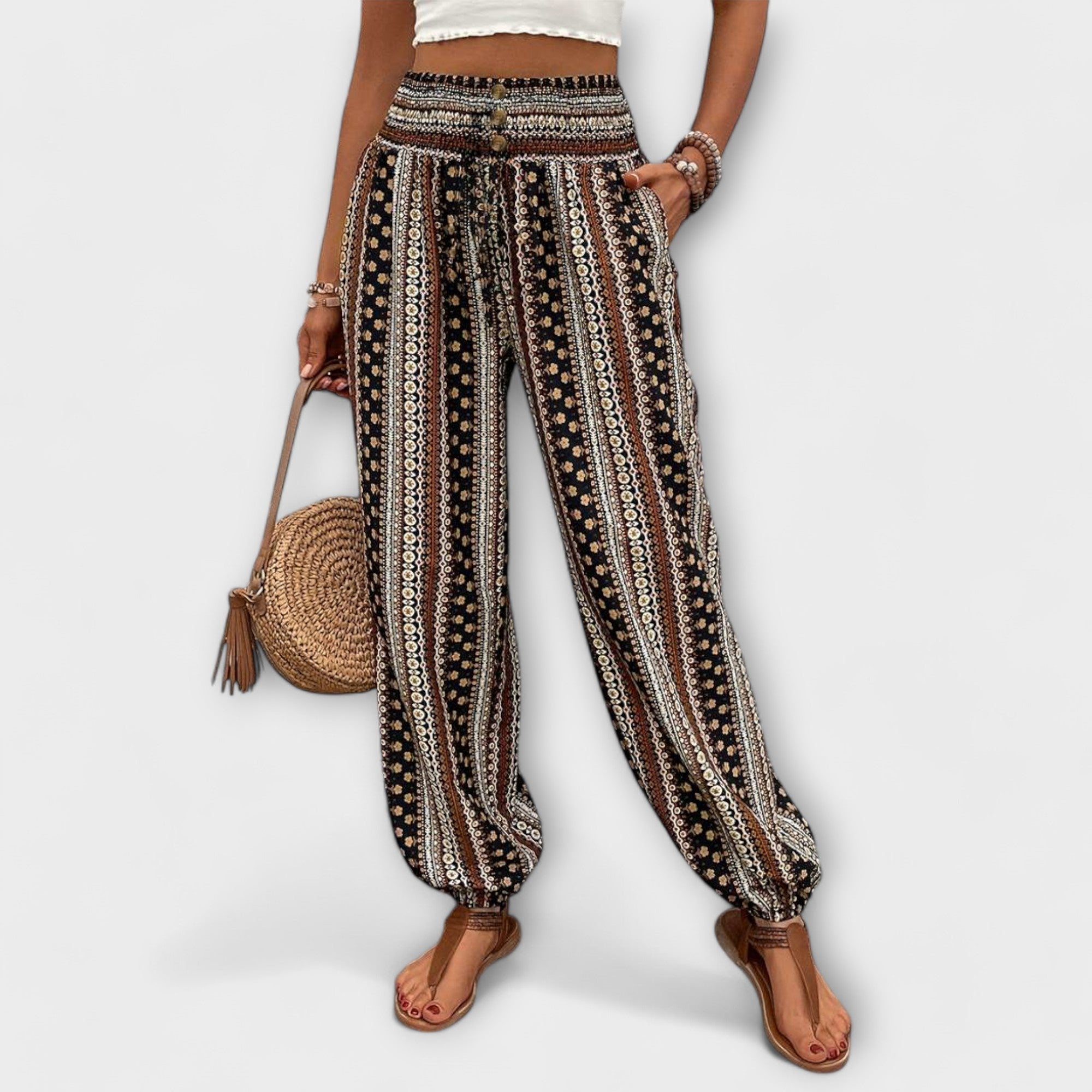 Pantalón con Estampado Étnico