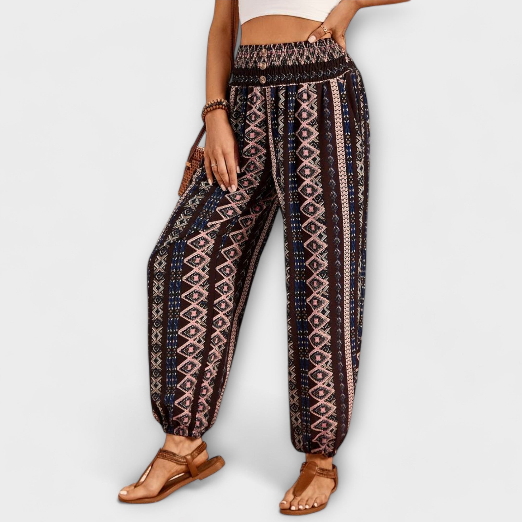 Pantalón con Estampado Étnico