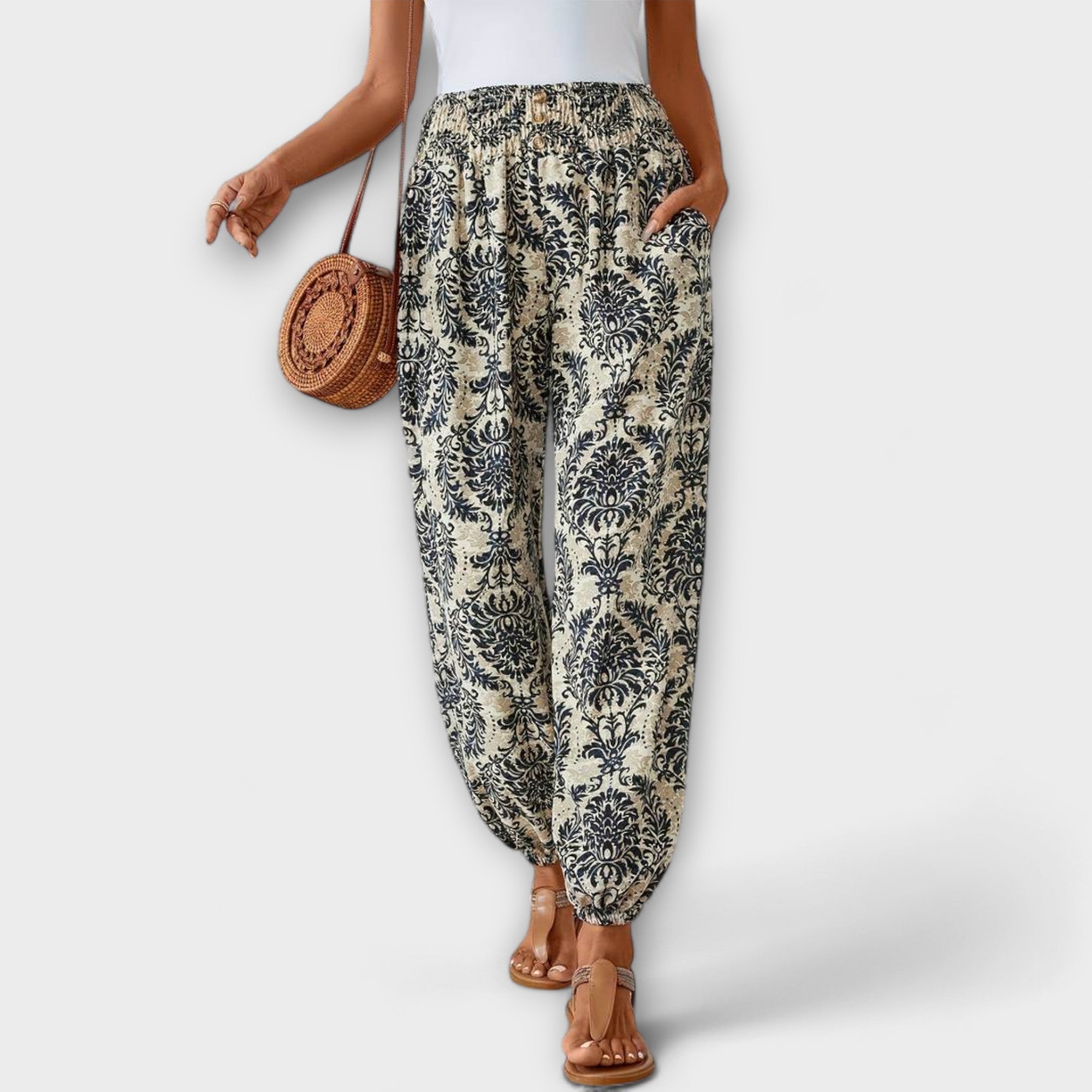 Pantalón con Estampado Étnico