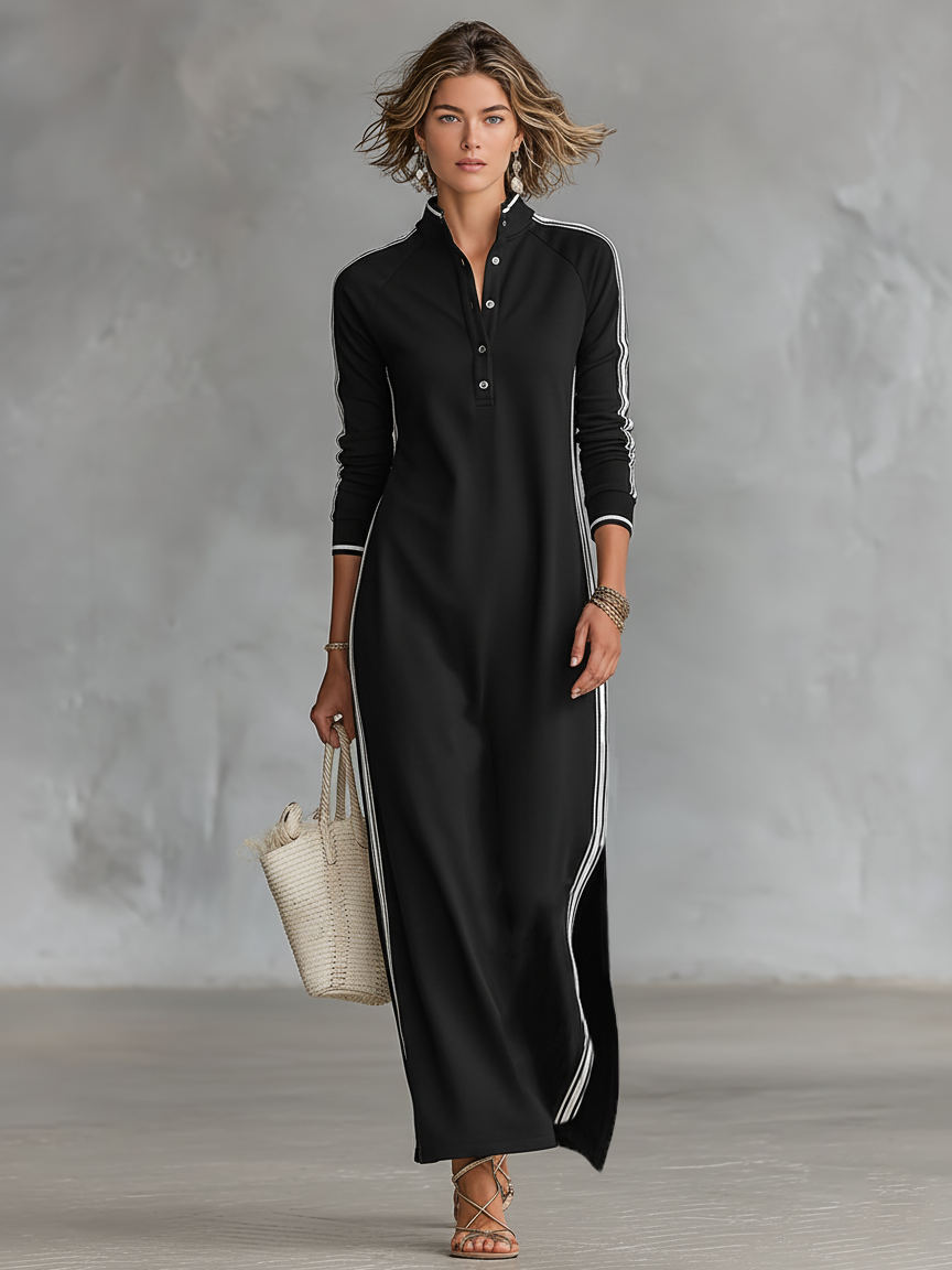 Aurelia™ | Maxi vestido con botones y cuello