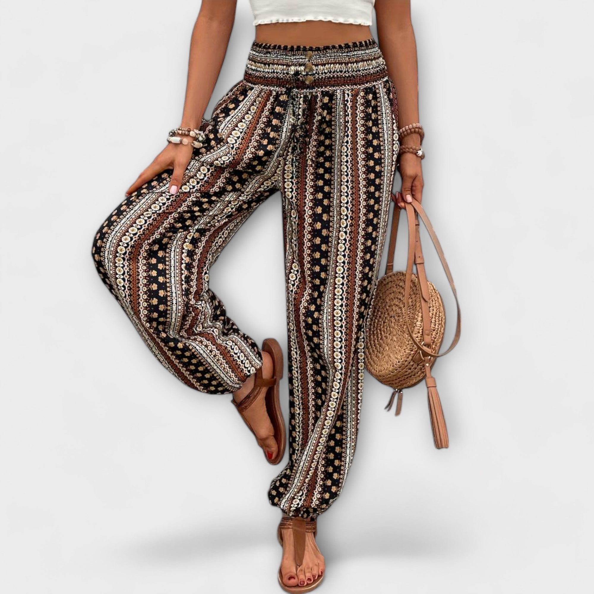 Pantalón con Estampado Étnico