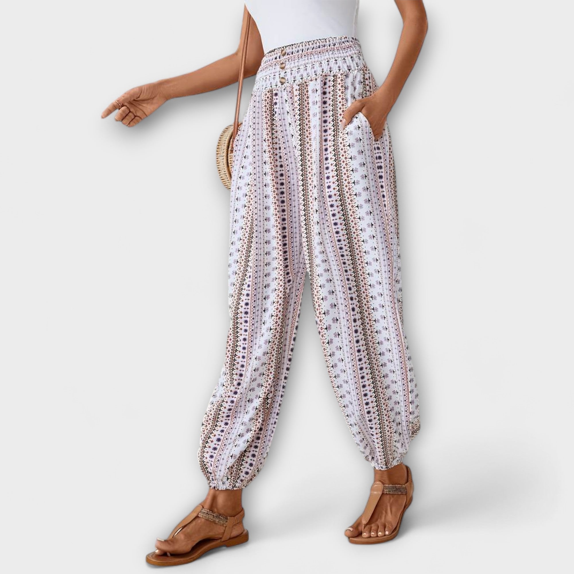 Pantalón con Estampado Étnico