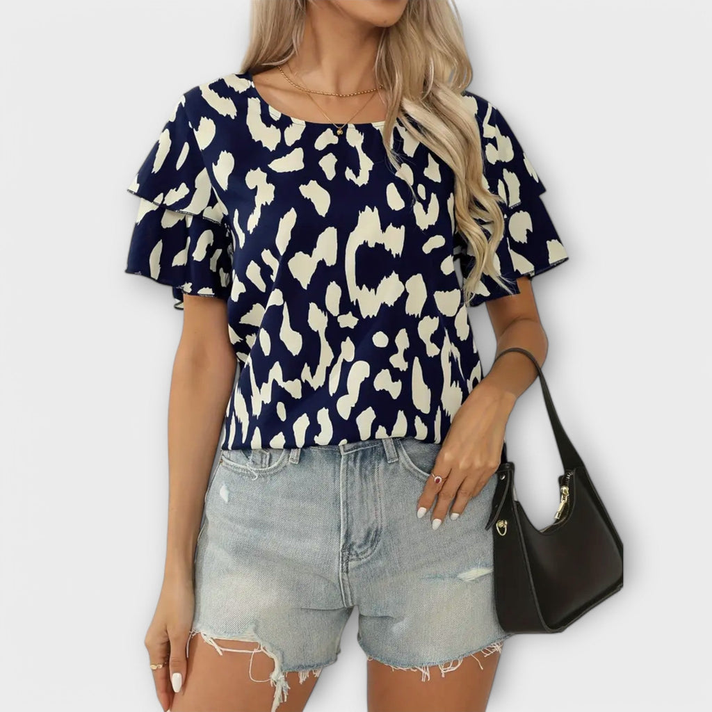 Evelyn - Camiseta Casual con Cuello Redondo