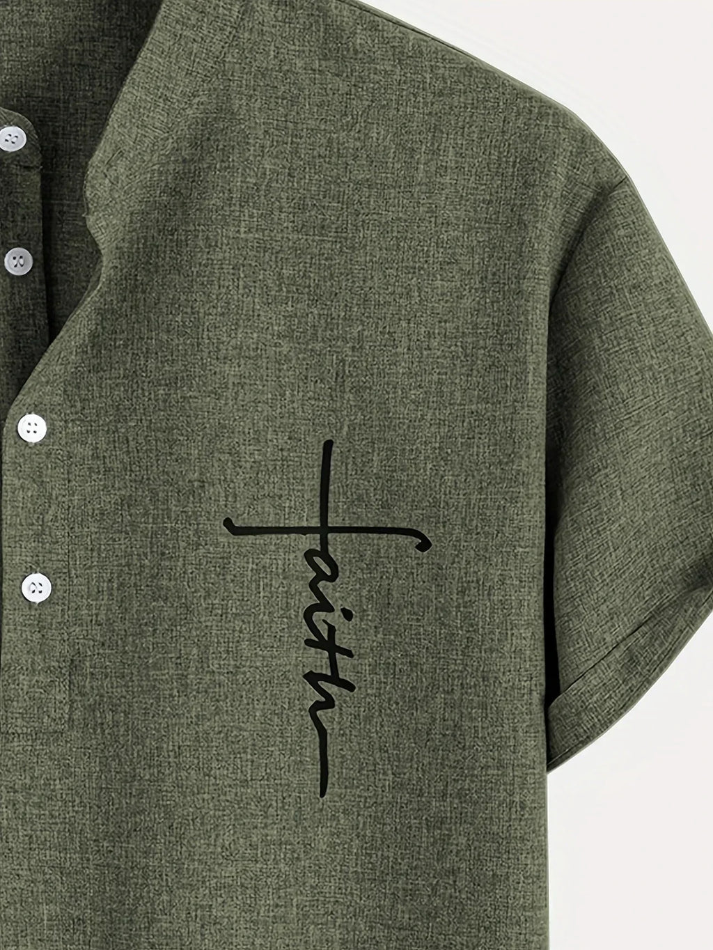 Camisa elegante de manga corta con cuello alto