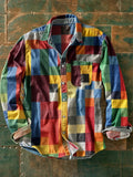 Arco | Camisa patchwork multicolor de manga larga