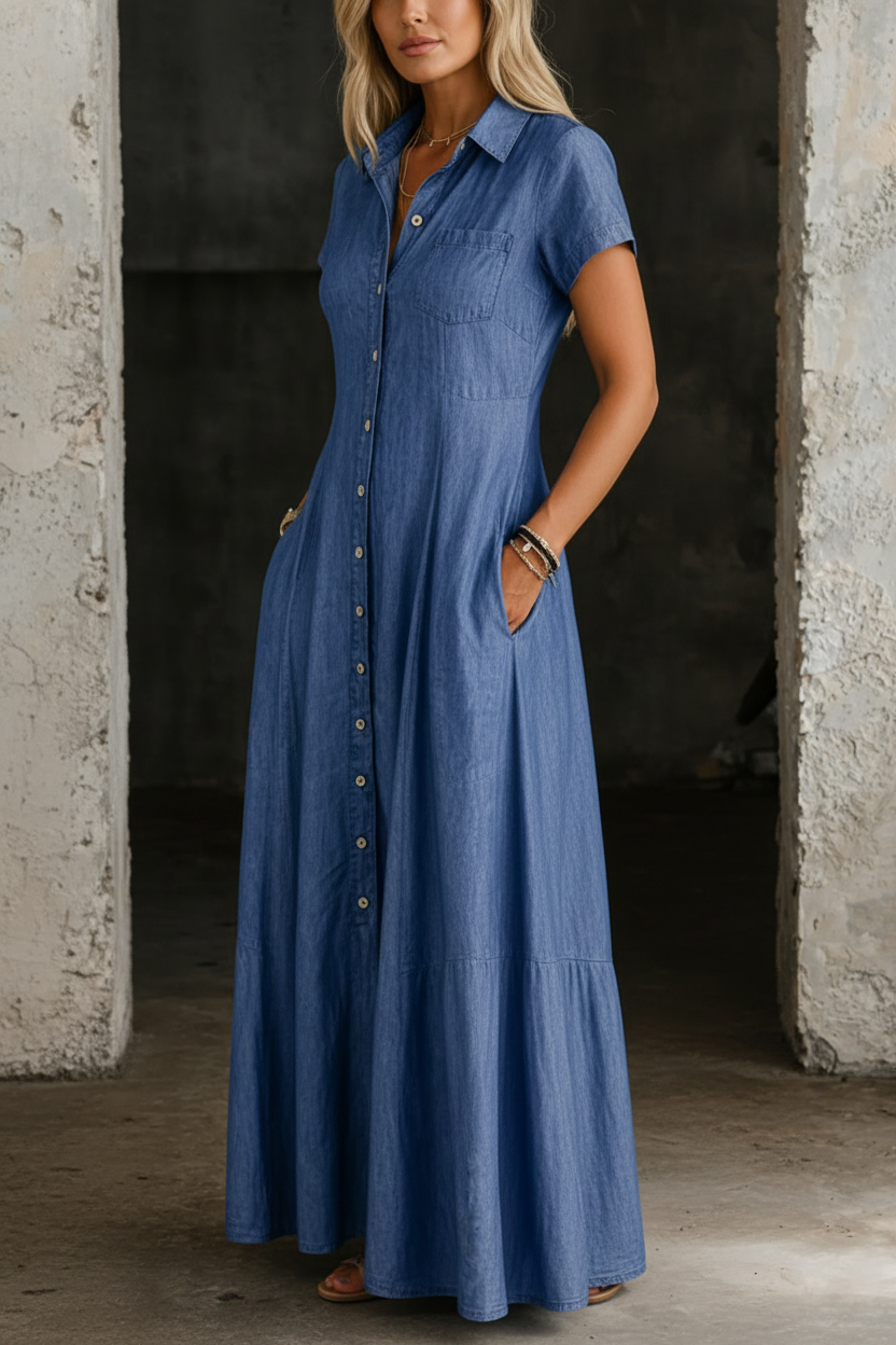 Eliza | Vestido Largo de Denim