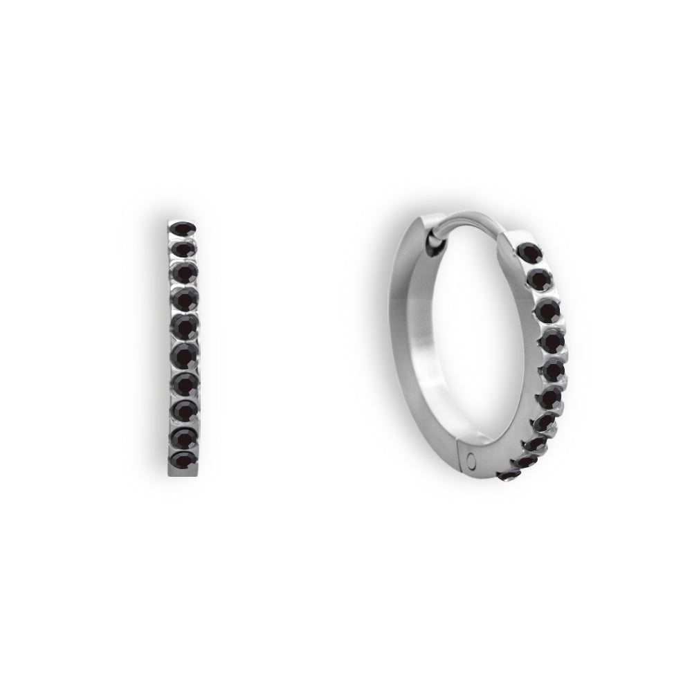 Pendientes de aro con circonitas