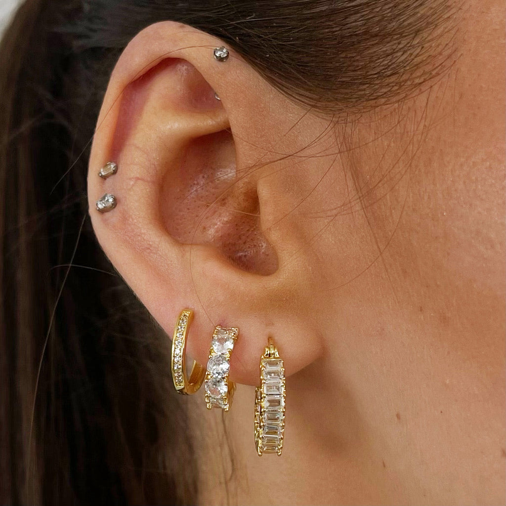 Pendientes de aro con circonitas