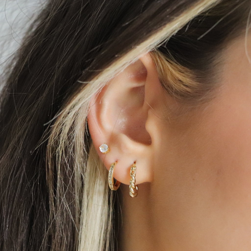 Pendientes de aro con circonitas