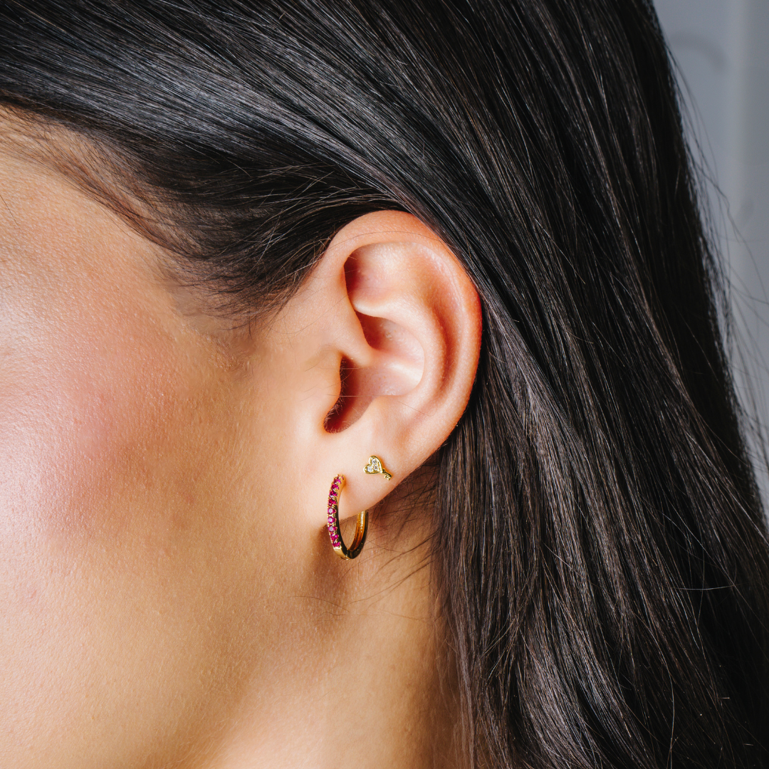 Pendientes de aro con circonitas