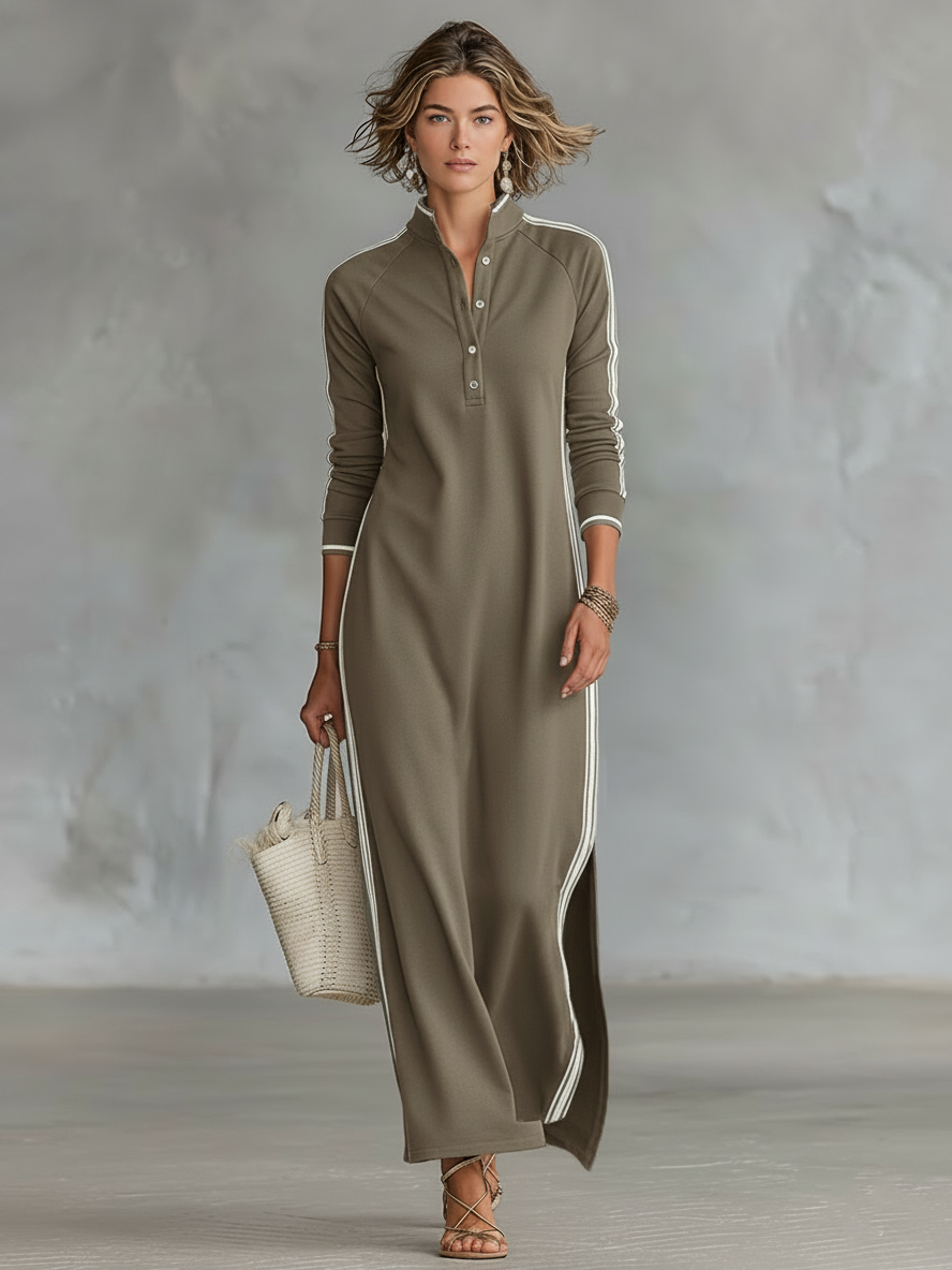 Aurelia™ | Maxi vestido con botones y cuello