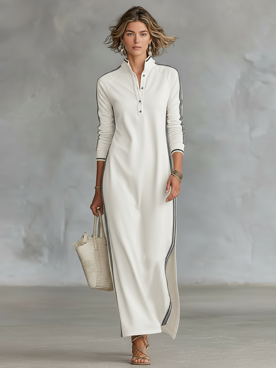 Aurelia™ | Maxi vestido con botones y cuello