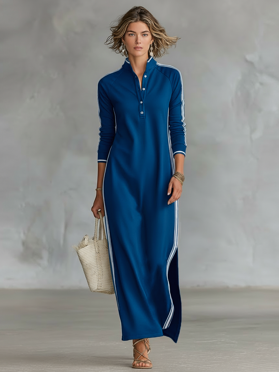 Aurelia™ | Maxi vestido con botones y cuello