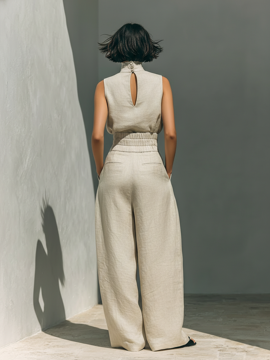 Elara™ | Conjunto ligero sin mangas con pantalones anchos