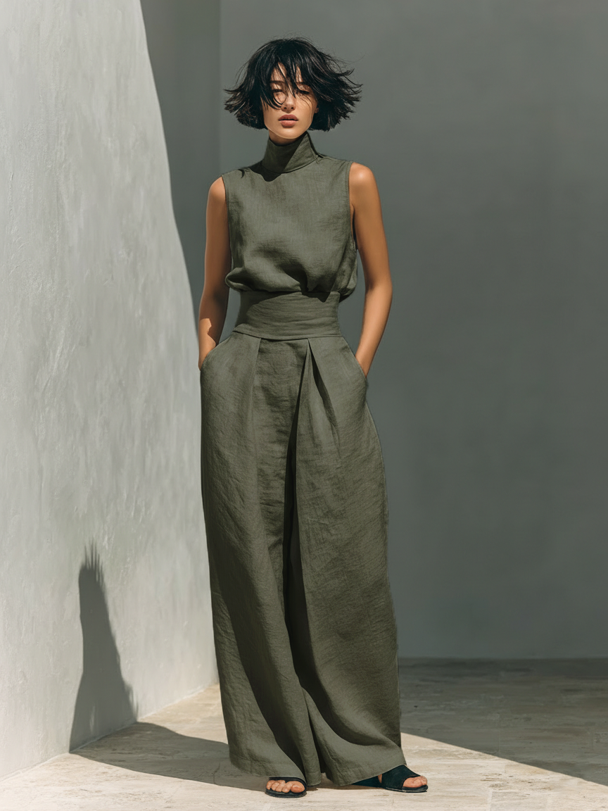 Elara™ | Conjunto ligero sin mangas con pantalones anchos