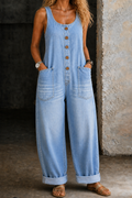 Sadie | Pantalón Salopette de Denim de Algodón Lavado Vintage