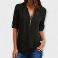 Olivia - Blusa casual con escote en V