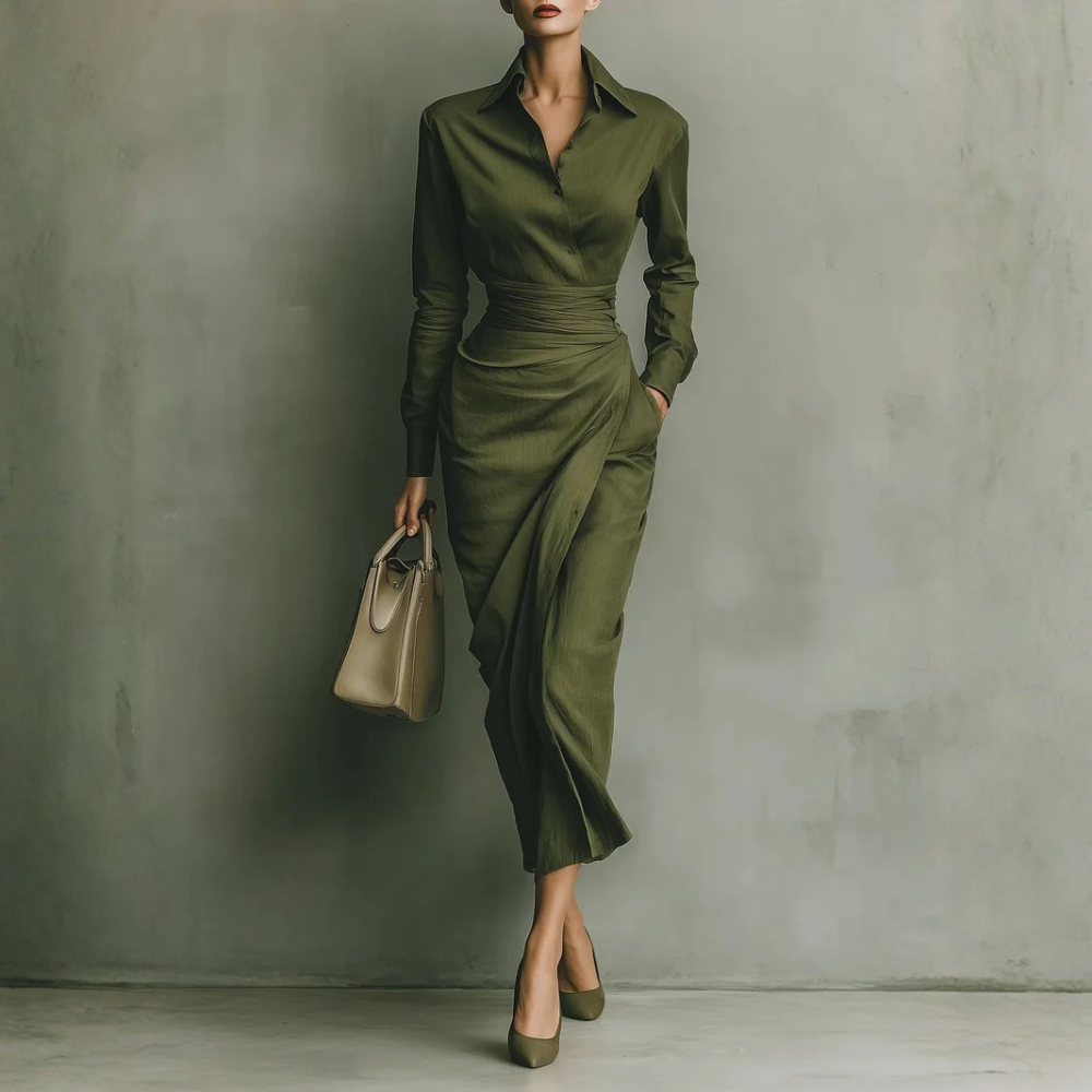 Noëlle™ | Maxivestido en color oliva