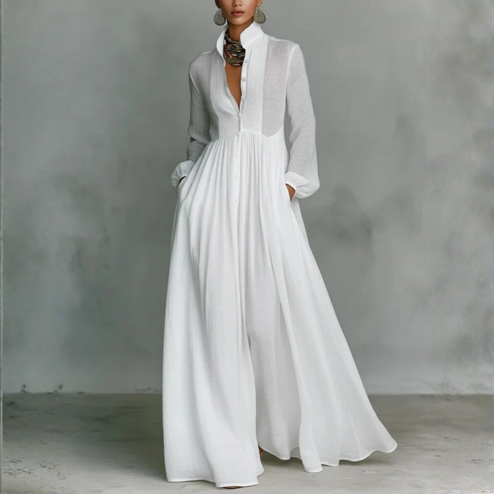 Léonie™ | Vestido maxi minimalista con cuello