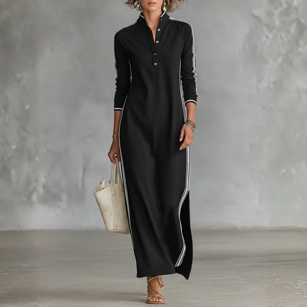 Aurelia™ | Maxi vestido con botones y cuello