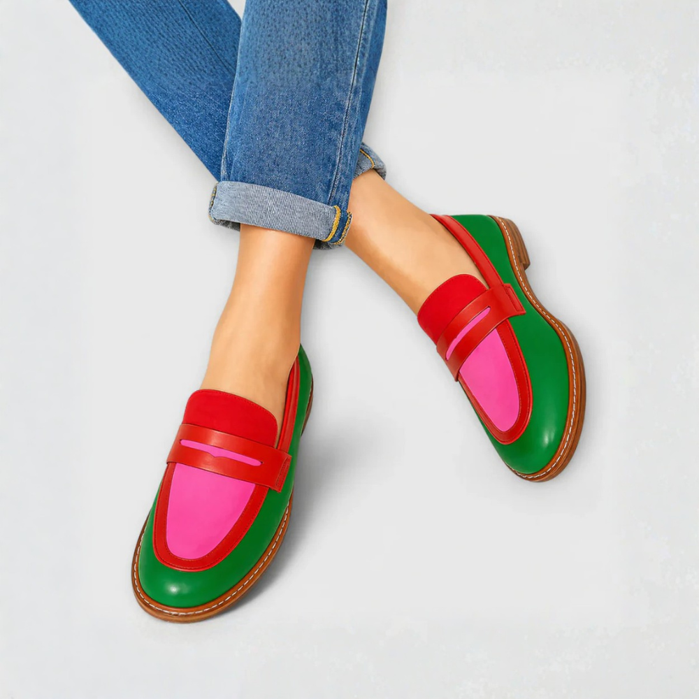 Nyla™ | Mocasines Casual a Contraste