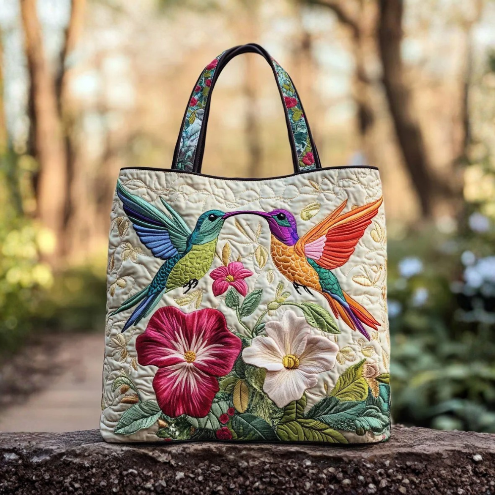 Bolsa Mochila Acolchada con Colibrí