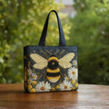 Bolsa Artesanal de Abejas con Margaritas y Estrellas