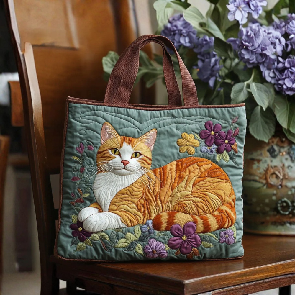 Bolso de Mano Artesanal con Gatos