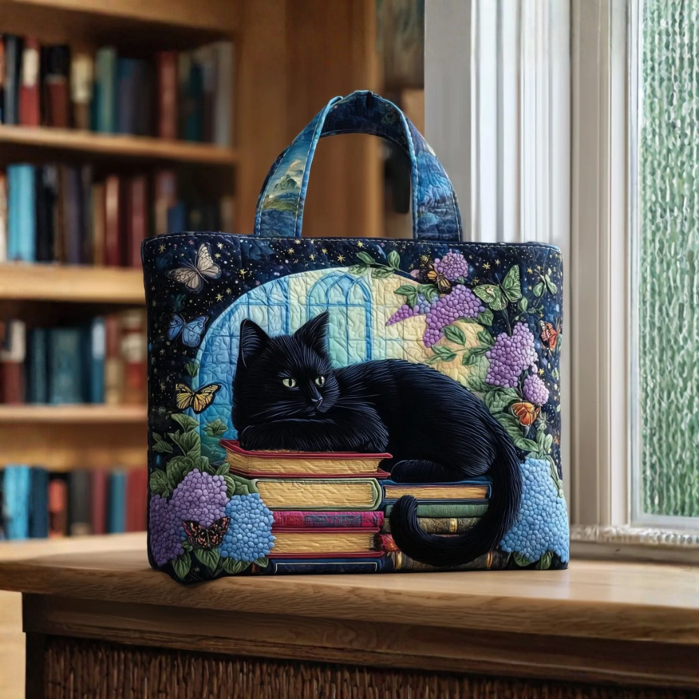 Bolsa Artesanal Chat Noir sobre Libros