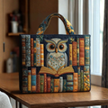 Bolso Artesanal Búho entre Libros Viejos