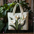 Bolsa Acolchada Artesanal con Encaje Blanco
