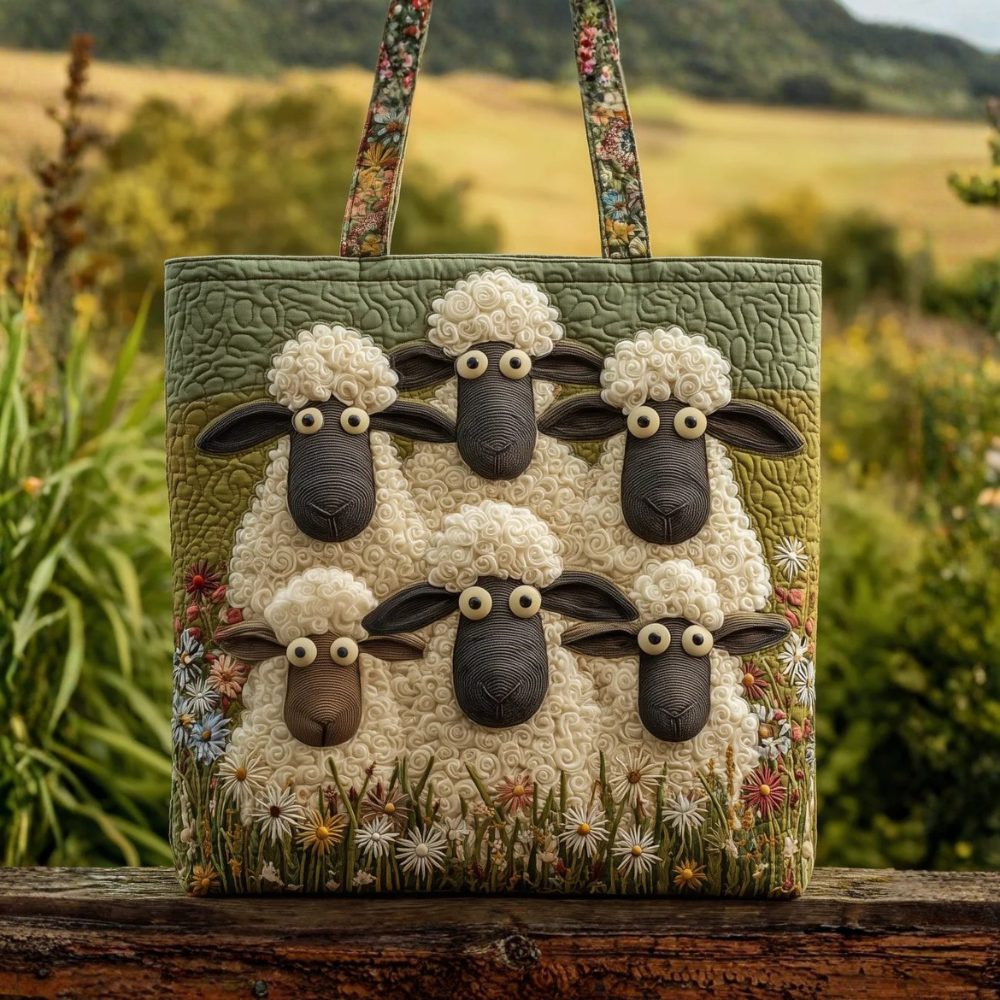 Bolsa Artesanal con Cinco Ovejas
