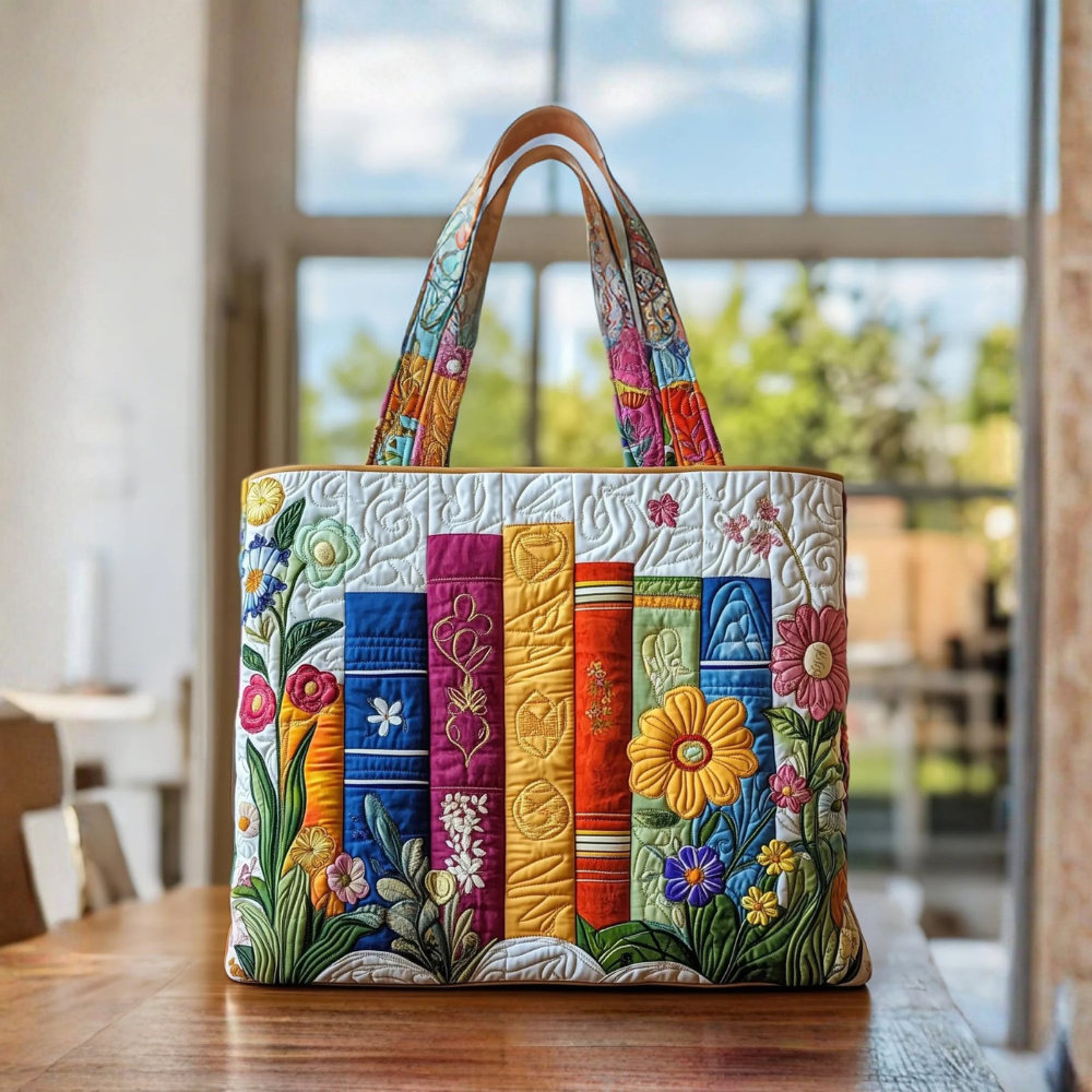Bolsa Artesanal Biblioteca Floral