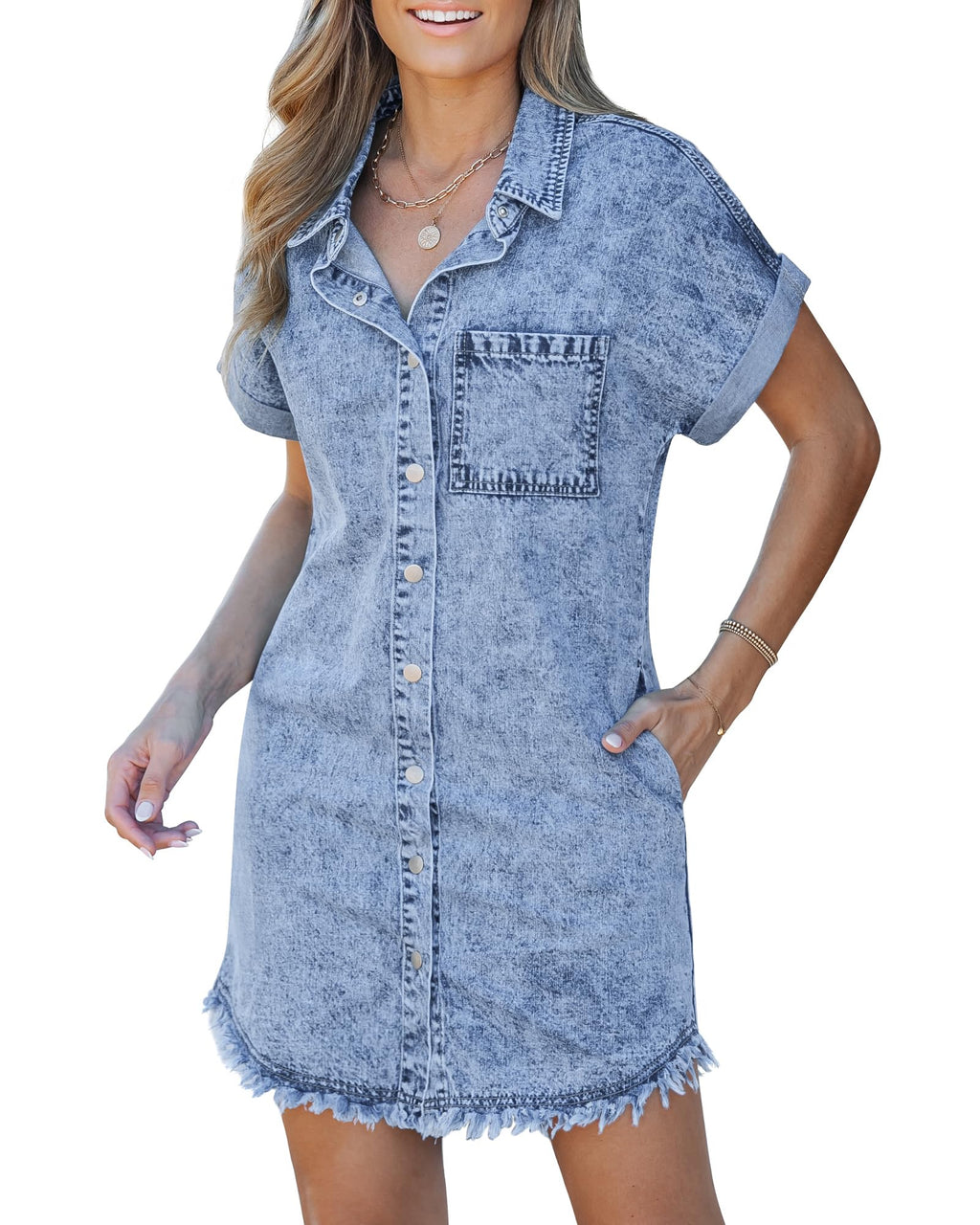 Kaelia | Vestido Camisa de Denim