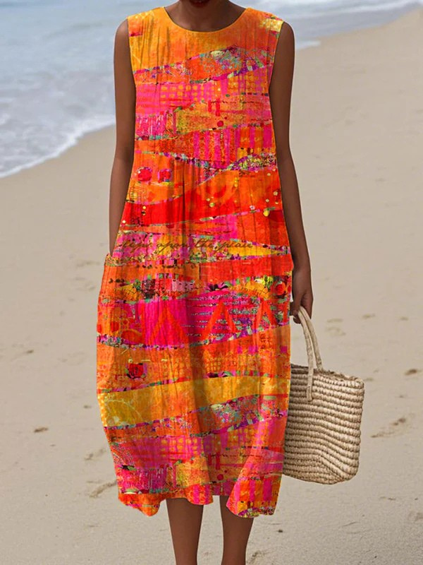 Faye™ Vestido Midi Sunset