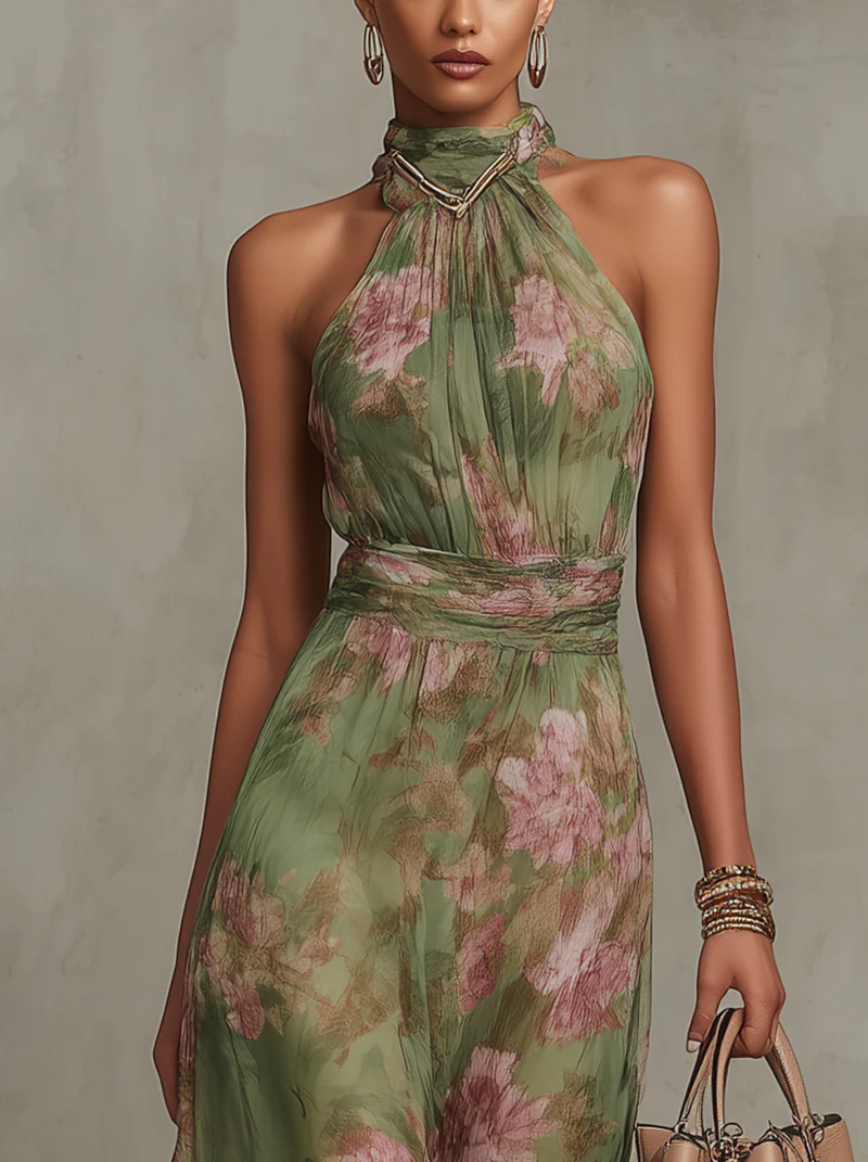 Elegante vestido floral de verano