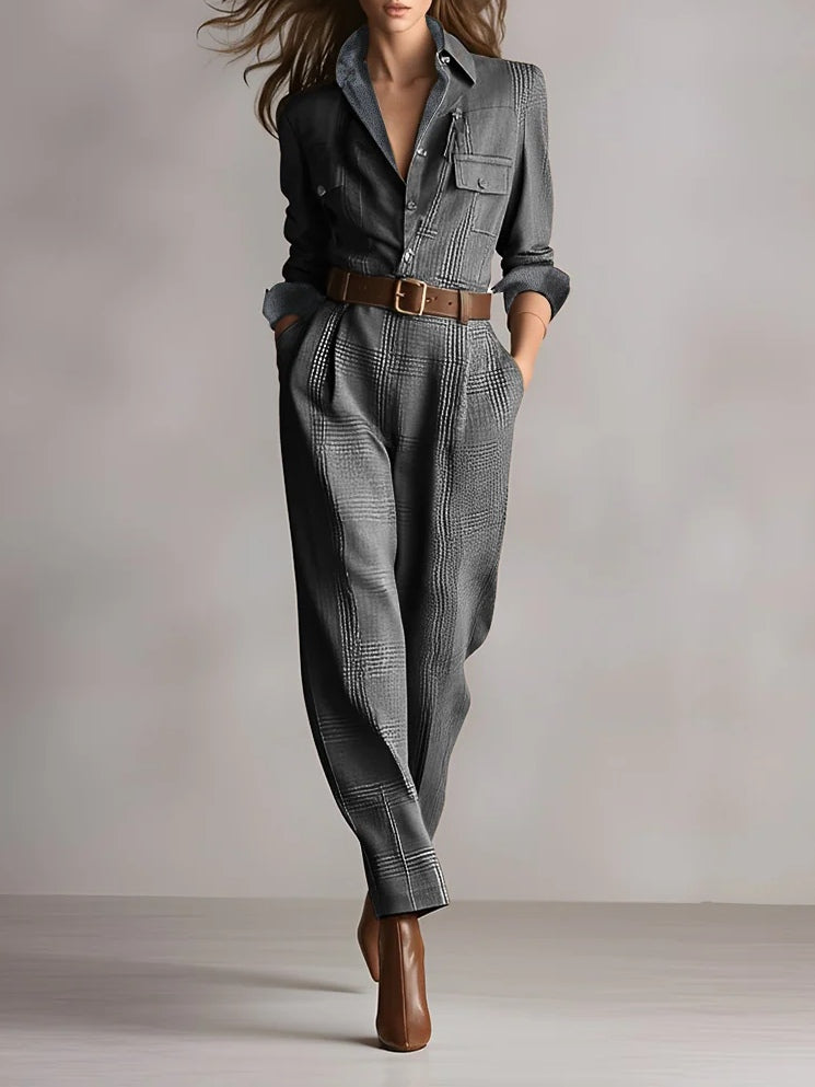 Anna™ | Elegante mono con patrón de cuadros