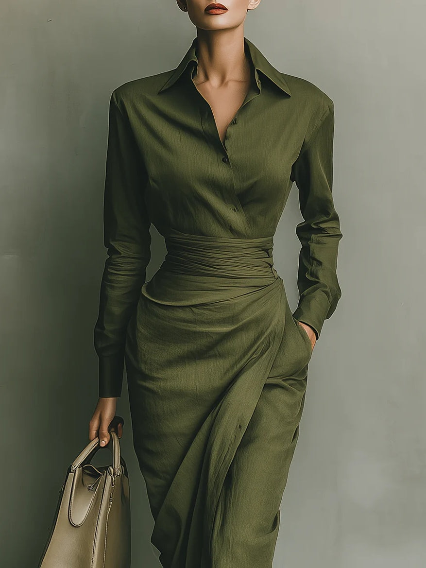 Noëlle™ | Maxivestido en color oliva