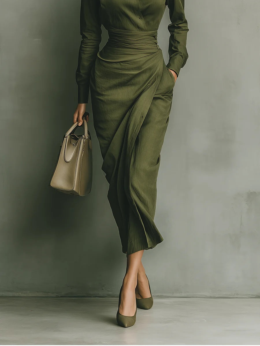 Noëlle™ | Maxivestido en color oliva