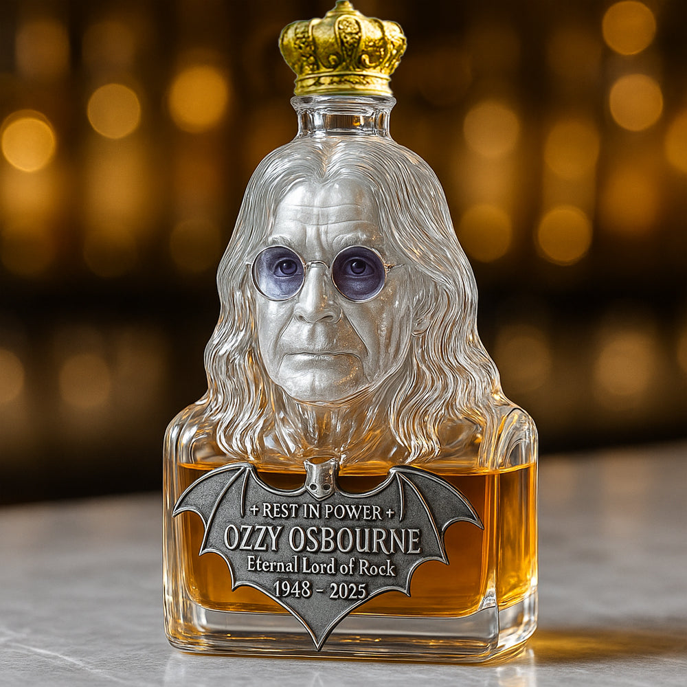 Inmortalizado en vidrio — botella de whisky en honor a Ozzy Osbourne
