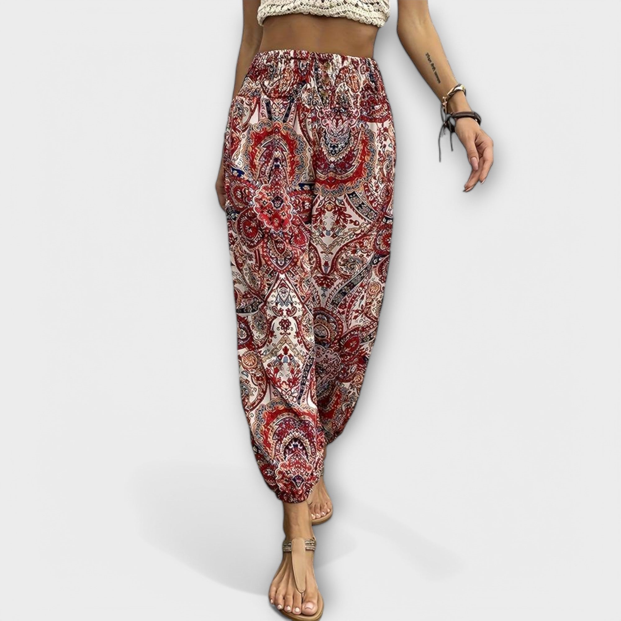 Pantalón con Estampado Étnico