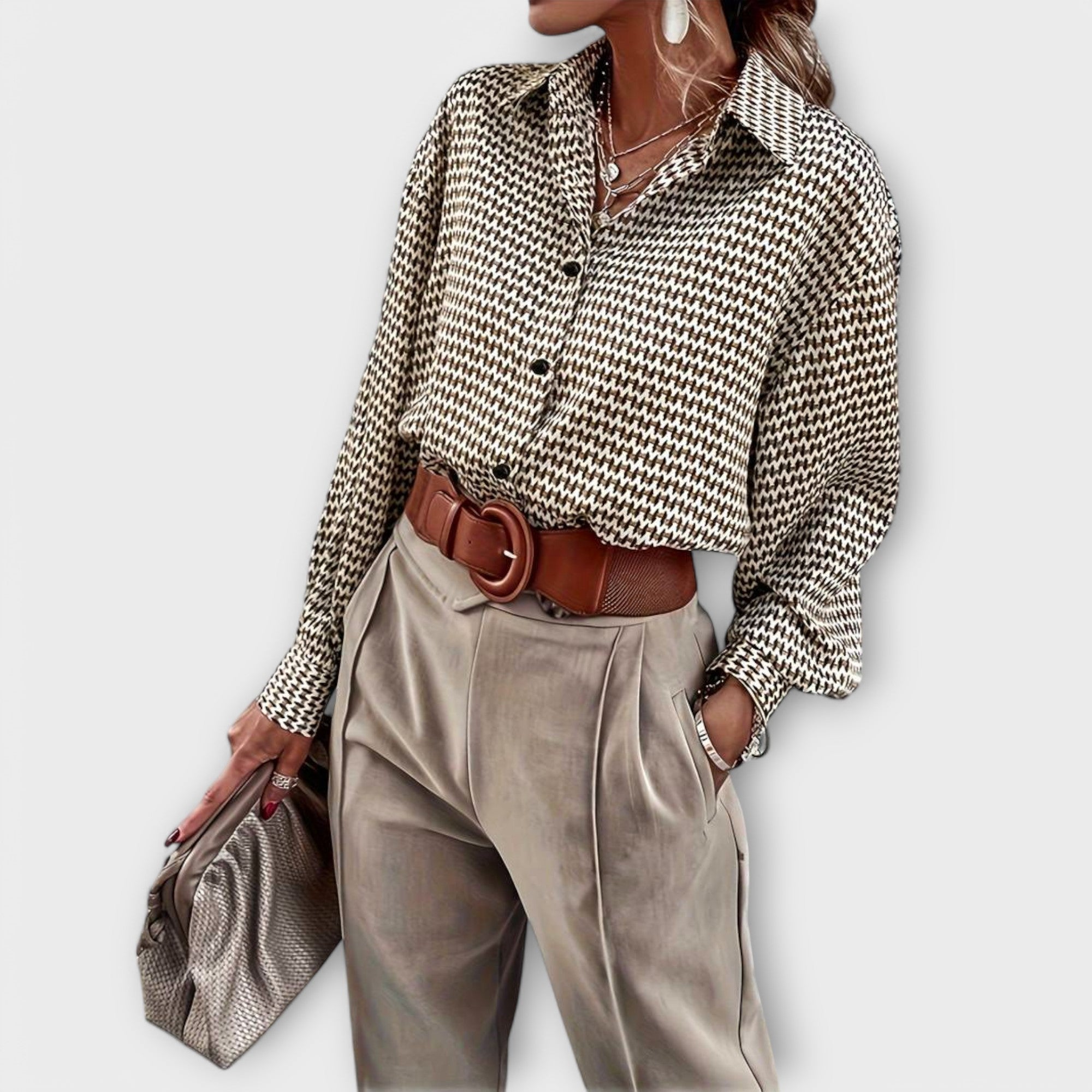 Ashley - Blusa Vintage de Manga Larga