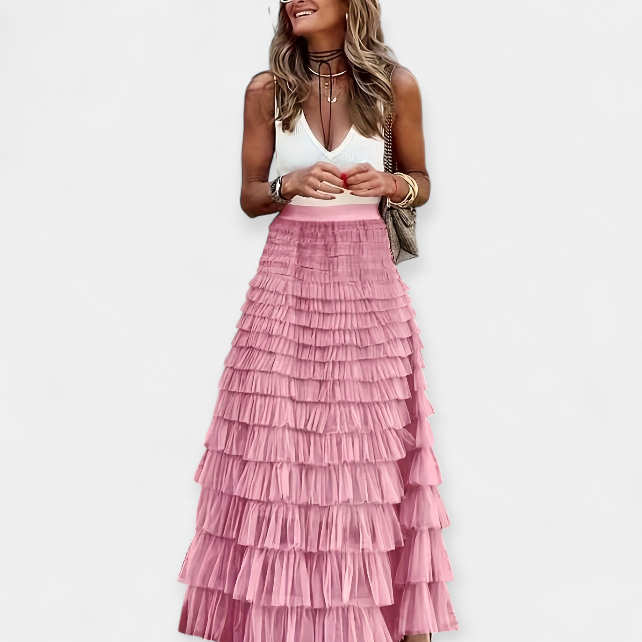Falda Boho con Encaje