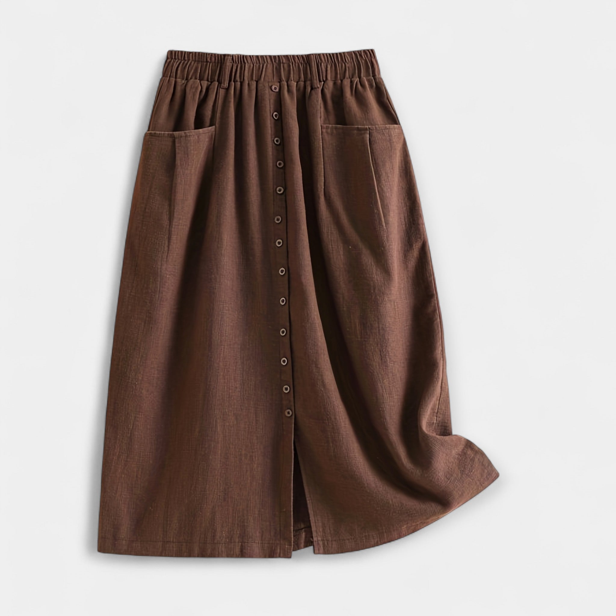 Falda de Lino Natural Retro