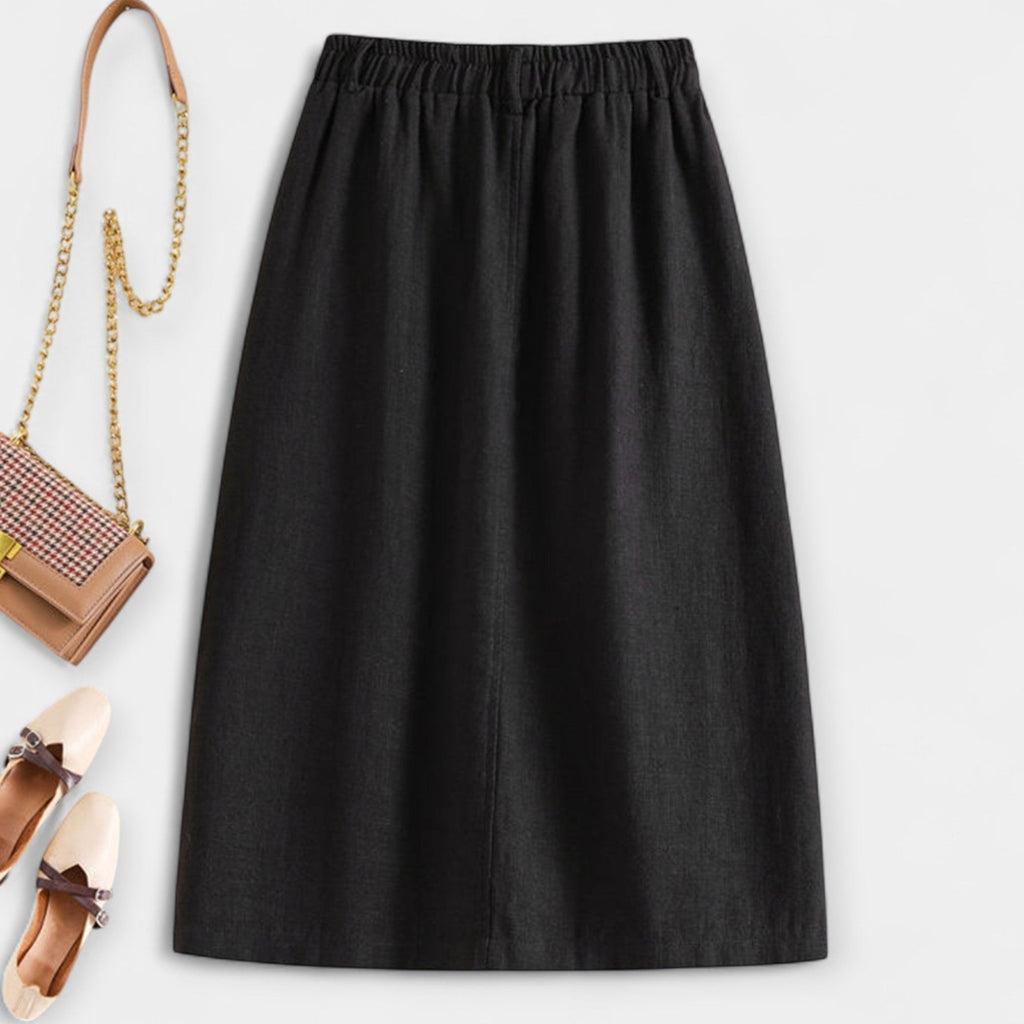 Falda de Lino Natural Retro